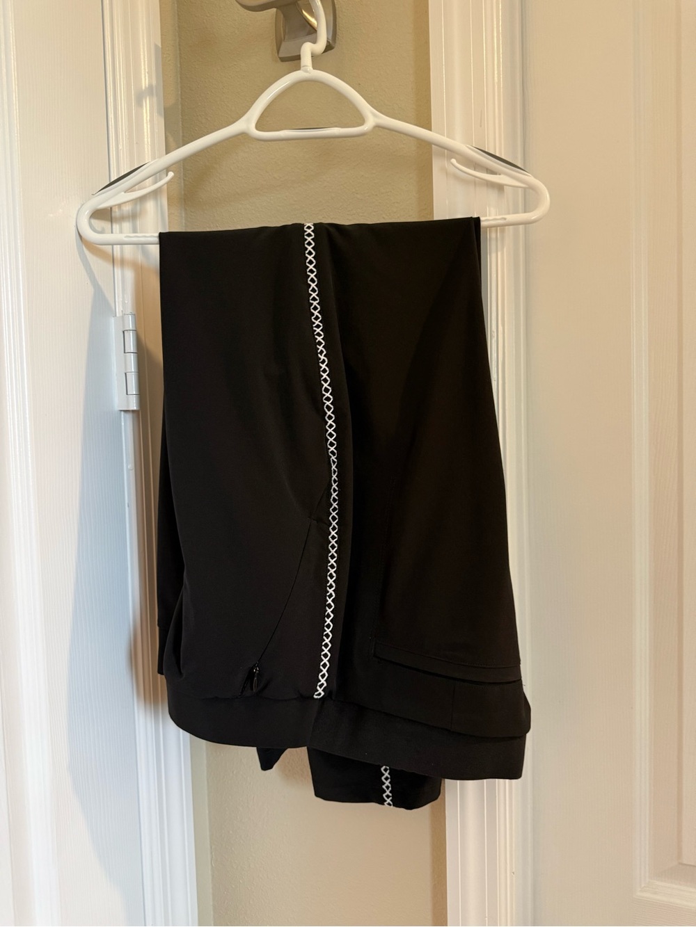 Chico's Black Athletic pants with White Stitch Trim